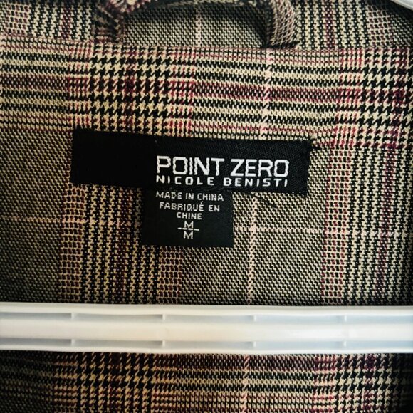 Nicole Benisti Point Zero Plaid One button Hip Length Blazer Peplum Back - Picture 4 of 13